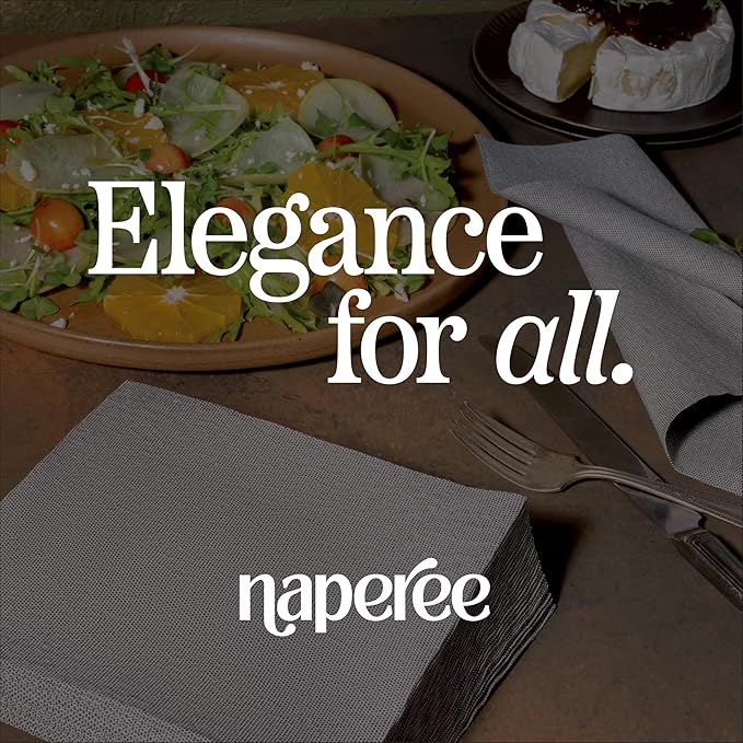 Disposable Dinner Napkins Paper, 12" x 17" 2-Ply Quilted Colored Napkins For Wedding, Reception, Party Or Event (300, Black)