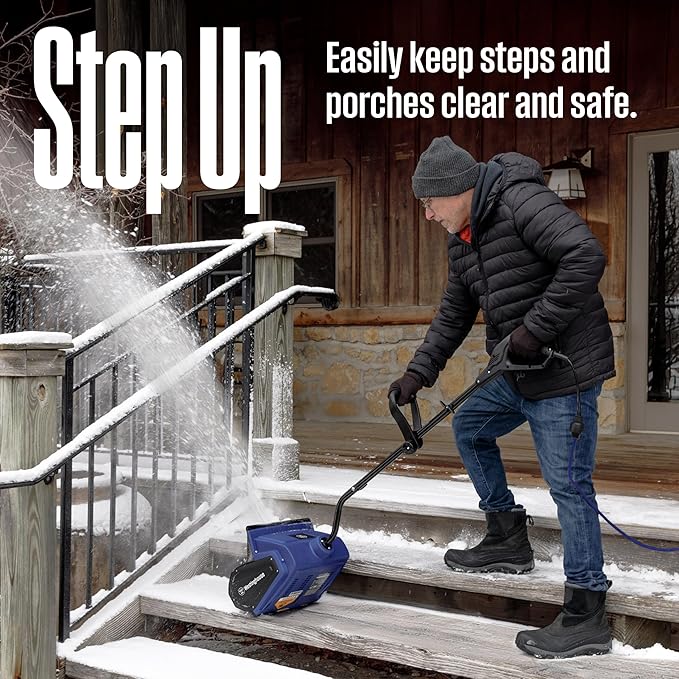Westinghouse WSnow13S Corded Snow Shovel, 13-inches Wide, Electric Snow Shovel with 20ft Throwing Distance, Plows 430lbs/min for Driveway/Steps/Sidewalk/Porch