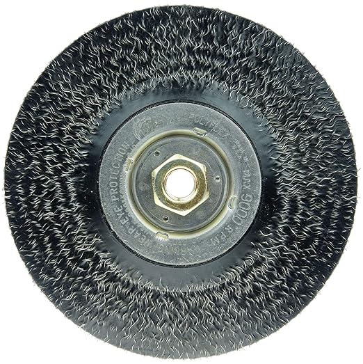 Weiler 35216 Polyflex Encapsulated Root Pass Weld Cleaning Brush 7", 0.014" Steel Fill, 5/8"-11 UNC Nut, Made in The USA (Pack of 5)