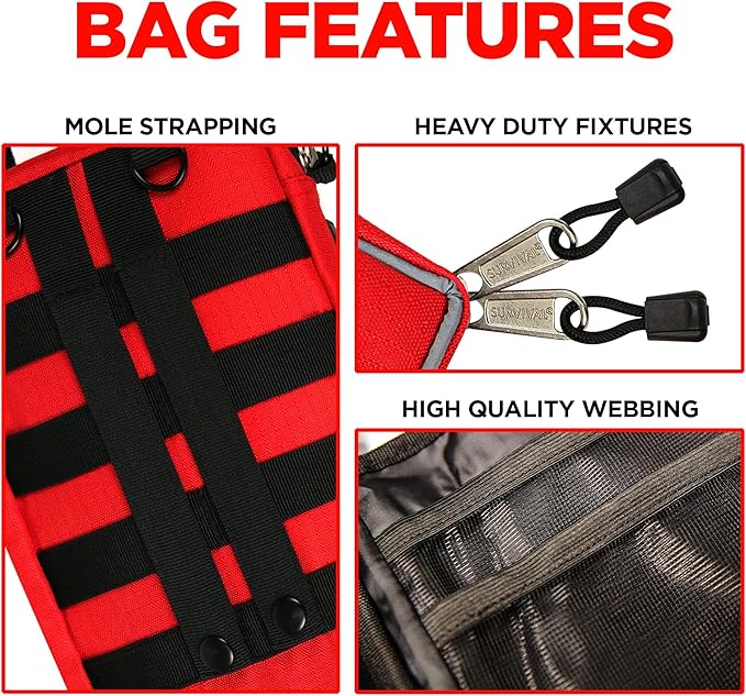 Ever-Ready Industries Premium Trauma First Aid Kit for Outdoors, Workplace, and Home - Exceed OSHA Guidelines and ANSI 2009 Standards - 240 Pieces - Includes Bonus Travel Kit