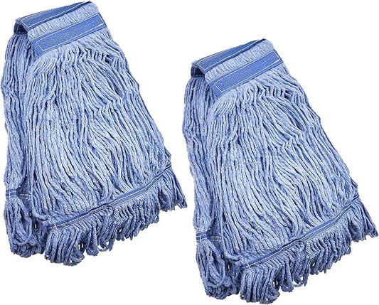 Mop Head Replacement Commercial Heavy Duty String Blue Wet Mop Heads for 3 Typs Commercial Mop Handle(2,Medium)