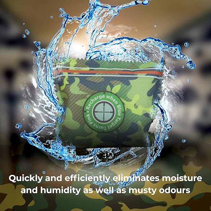 Gun Safe Dehumidifier Camouflage - Rechargeable Desiccant Dehumidifier Bags - Reusable & Absorbs Moisture & Humidity - 1x Pack