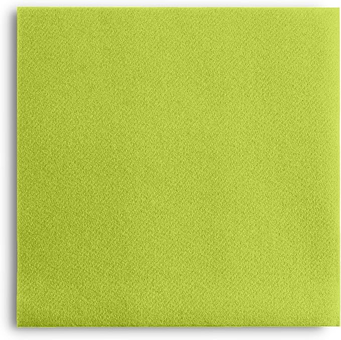 Linen-Feel Colored Paper Napkins - Decortive Cloth-Like KIWI Luncheon Napkins - Soft And Absorbent. For Kitchen, Party, Wedding, Dinner Or Any Occasion. (Pack of 50)