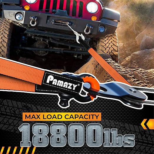 2 Pack 2”x7FT Supper Sturdy Lift Sling Straps, 18800 Pound Capacity Heavy Duty Eye-Eye Nylon Strap for Hoist, 2-Ply Polyester Rigging Straps, Tree Saver Recovery Straps Web Sling Winch