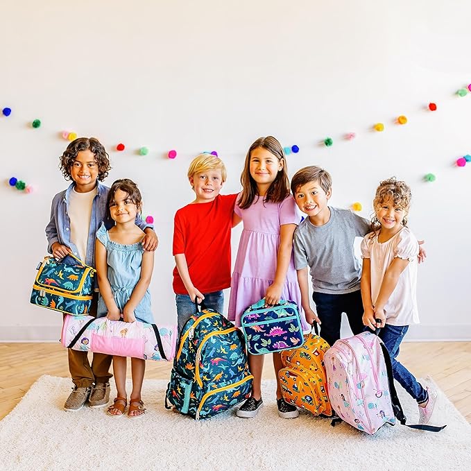 Wildkin Two Compartment Insulated Lunch Bag for Kids – School & Travel Ready - Rip-Stop Black