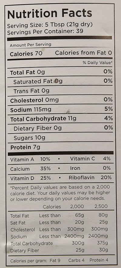 Country Fresh Instant Nonfat Dry Milk Powder, 39 Servings, 20 Year Shelf Life, Gluten Free - Canned Vitamin-Fortified Nonfat Milk Powder for Baking and Emergency Food Supplies