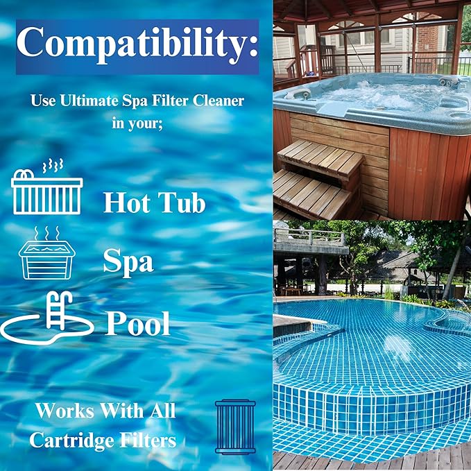 Black Diamond Stoneworks Ultimate Spa Filter Cleaner Fast-Acting Spray. Instant Clean for Hot Tub & Pool Filters Leaving Behind no Sticky Residue. Prolongs Filter Life and Pool Equipment. No Soaking
