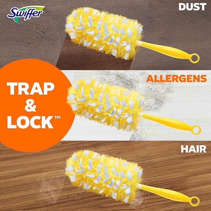 Swiffer Dusters Refill for Cleaning, Feather & Microfiber Duster Alternative, Lavender Scent, 24 Count