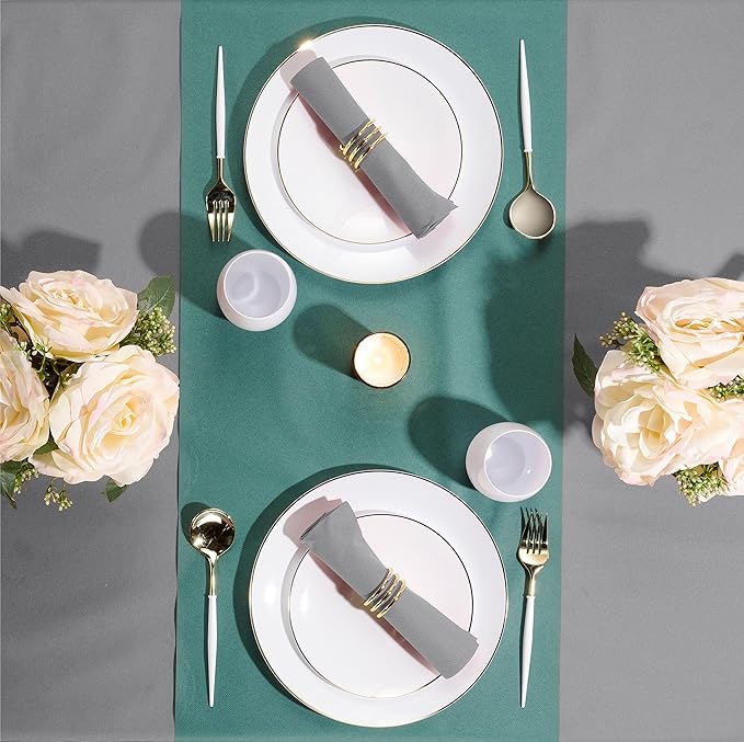 Linen-Feel Colored Paper Napkins - Decortive Cloth-Like GREY Luncheon Napkins - Soft And Absorbent. For Kitchen, Party, Wedding, Dinner Or Any Occasion. (Pack of 50)