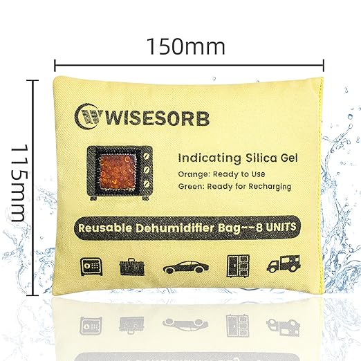 2 Pack 240G Reusable Silica Gel Desiccant Dehumidifier Bags, Color Indicating Moisture Absorbers for Car, Closet, Garage, 3D Filaments, Emoisture, Microwave Rechargeable Reusable Drying Bags