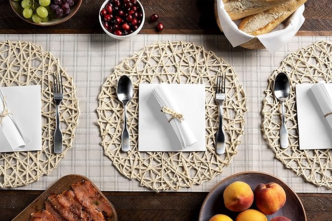 Linen-Feel Colored Paper Napkins - Decortive Cloth-Like WHITE Luncheon Napkins - Soft And Absorbent. For Kitchen, Party, Wedding, Dinner Or Any Occasion. (Pack of 50)