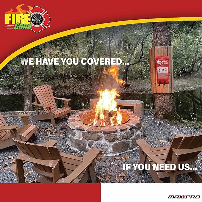 Fire Gone Premium Emergency Fire Blanket 2 Pack - 39.3" x 39.3" For Fire Extinguishing in Home & Kitchen - Fire Safety & Emergency Supplies - Kitchen & Home Fire Extinguisher- Home Essentials Safety