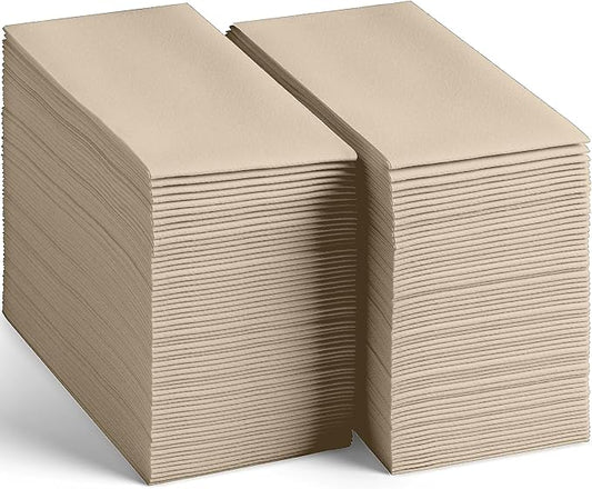 200-Pack Disposable Linen-Feel Pebble Stone Napkins, 12" x 17" Cloth-Like Paper Dinner Napkins For Wedding, Bathroom, Party Or Event