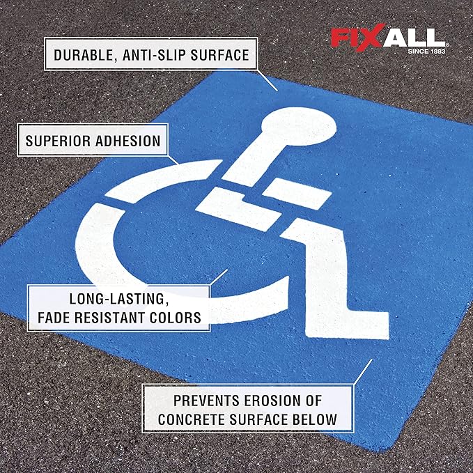 FIXALL Skid Grip Anti-Slip Coating, 5 Gallons, Slate, Exceeds ADA Standards, Ideal for Safety Areas, Slip-Resistant Pavement, Cement & Concrete Paint