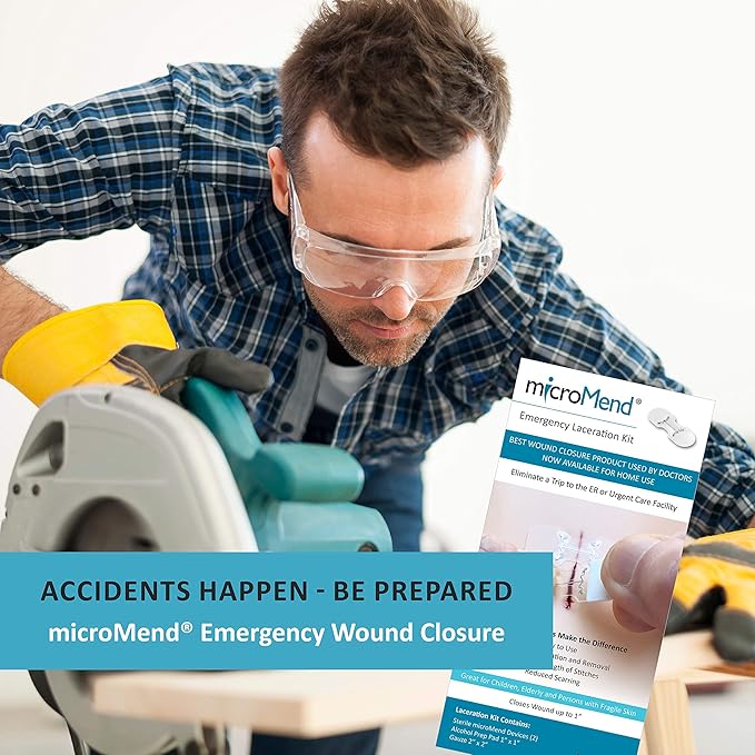 Emergency Wound Closures Surgical Quality Laceration Repair Without Stitches - Think Ahead - Be Prepared - Add to Your First Aid Kit, Camping Gear (Multi Pack - 3 Packs of 2 Medium Devices)