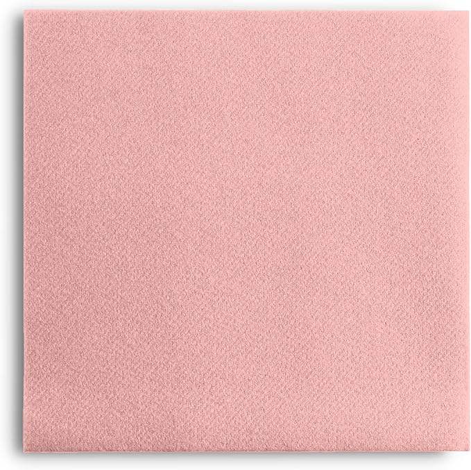 Linen-Feel Colored Paper Napkins - Decortive Cloth-Like PINK Luncheon Napkins - Soft And Absorbent. For Kitchen, Party, Wedding, Dinner Or Any Occasion. (Pack of 50)