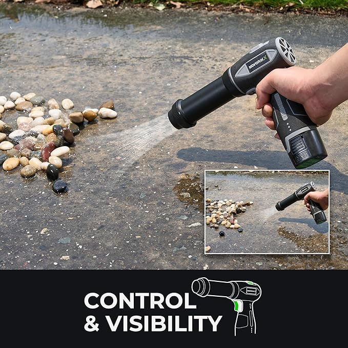 16.8V Handheld Electric Cordless Leaf Blower 100,000 RPM Includes 2 * 2Ah Batteries & Fast Charger, Lightweight for Patio Cleaning, Lawn Care, Car, Blowing Leaves & Dust - Black