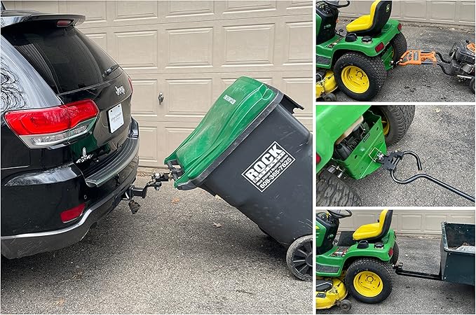 American-Made Premium Combo Hitch, Haul Pin Hitch, Handled Lawn, and Garden Equipment, or Wheeled Garbage Cans - by Garbage Commander