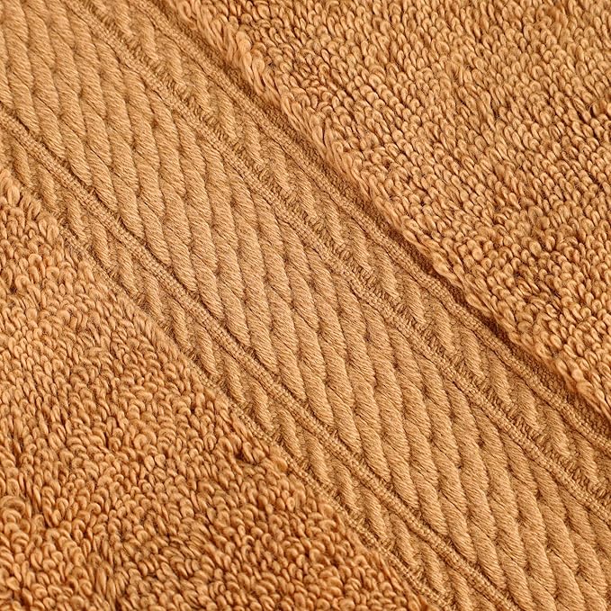 SUPERIOR Egyptian Cotton Pile Bath Towel Set of 4, Ultra Soft Luxury Towels, Thick Plush Essentials, Absorbent Heavyweight, Guest Bath, Hotel, Spa, Home Bathroom, Shower Basics, Rust