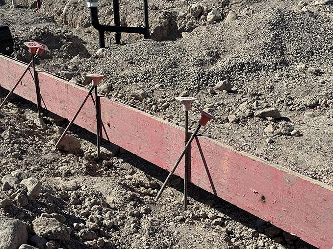 Sandbaggy 72" Round Steel Concrete Form Stakes with Nail Holes - Rust Resistant Coating - Removable, Reusable (1)