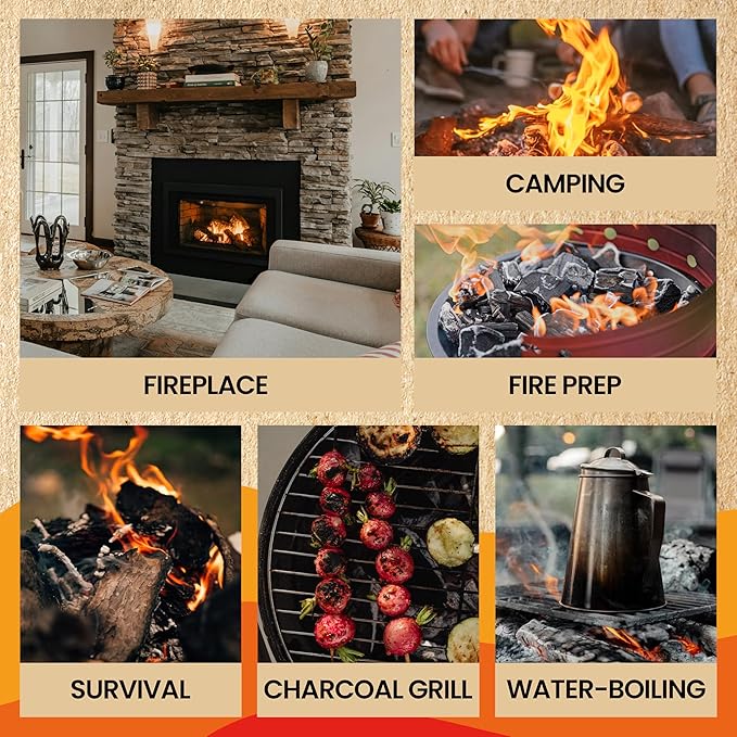 Moscow-Mix 25 pcs Fire Starter Indoor and Outdoor - Fire Starters for Fireplace, Campfires, BBQ, Wood Stove, Smokers, Fire Pits - Charcoal Starter for Grill - Natural All-Weather Pine Starters