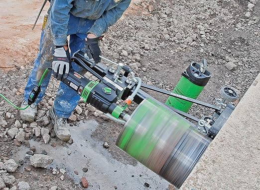CS Unitec | EBM 352/3 PSA | 14" Capacity, 110 V, Concrete Core Drilling Rig with Anchor Stand. Wet Diamond Core Drill - 3-Speed for Concrete, Brick, Block, Asphalt, and Stone - Made in Germany