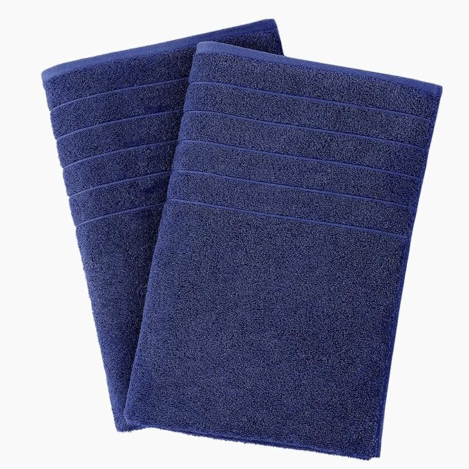 Casa Platino 100% Cotton 2 Pack Bath Towels (30"x60") - Ring Spun Mercerized Cotton Towels Set for Bathroom - Quick Dry, Soft & Absorbent Large Bath Towel Set - Dorm Essentials for Boys - Navy Blue