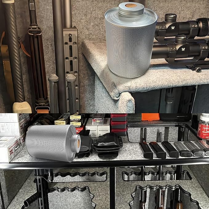 750 Grams Gun Safe Dehumidifier, Reusable Canister Desiccant Dehumidifier, Rechargeable 1.65 Lbs Indicating Silica Gel Orange to Green, Pack of 1