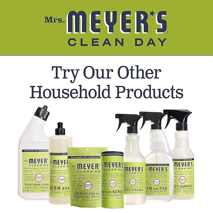 MRS. MEYER'S CLEAN DAY Liquid Dish Soap, Cruelty Free and Non-Toxic, Lemon Verbena Scent, 16 oz- Pack of 6