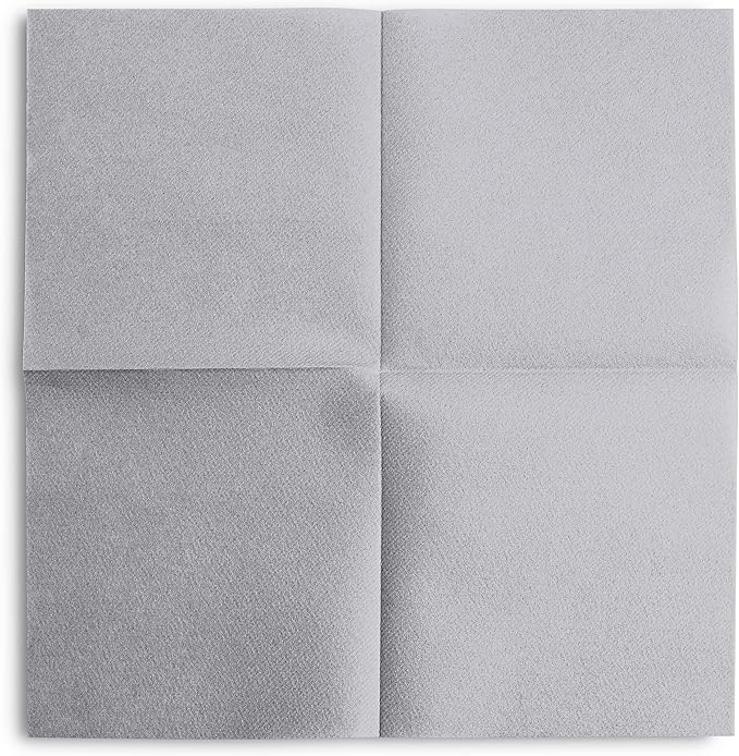 Linen-Feel Colored Paper Napkins - Decortive Cloth-Like GREY Luncheon Napkins - Soft And Absorbent. For Kitchen, Party, Wedding, Dinner Or Any Occasion. (Pack of 50)