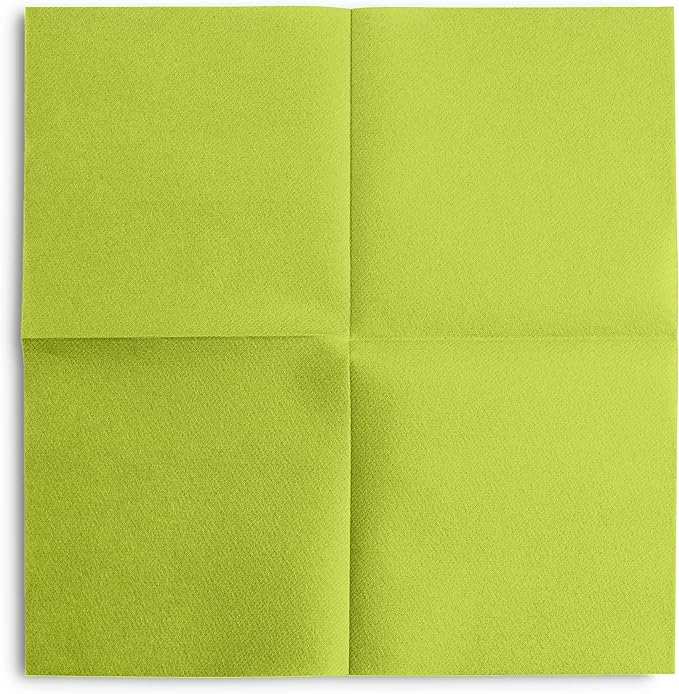 Linen-Feel Colored Paper Napkins - Decortive Cloth-Like KIWI Luncheon Napkins - Soft And Absorbent. For Kitchen, Party, Wedding, Dinner Or Any Occasion. (Pack of 50)
