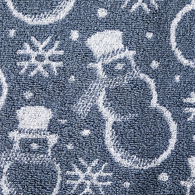 SKL Home Christmas/Winter Top Hat Snowmen Bath Towel, Blue